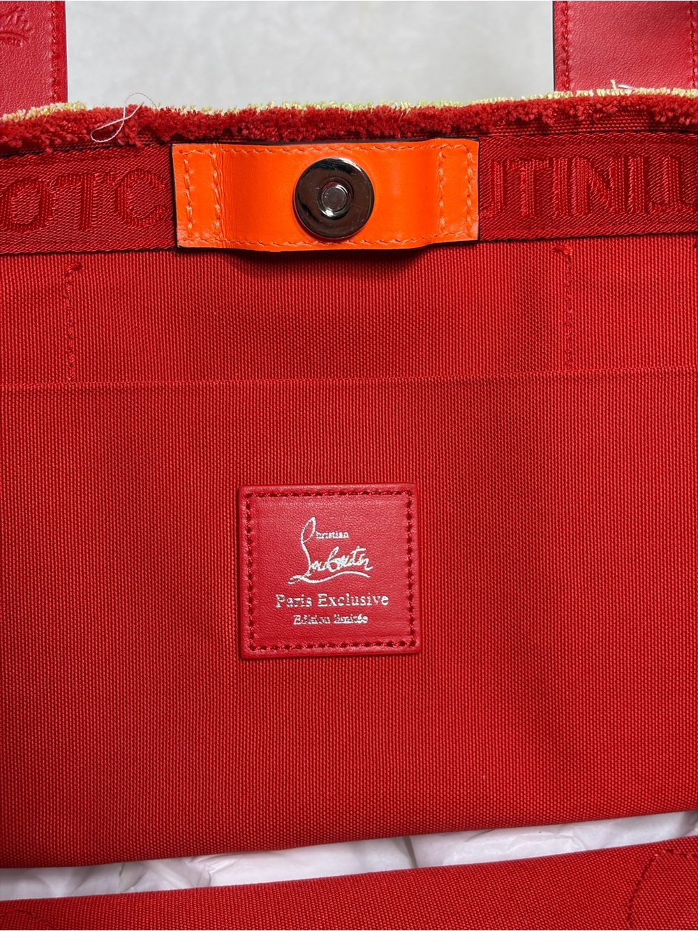 Christian Louboutin Neon Graffiti Gradient Tote in Orange, Pink & Green - Picture 4 of 6